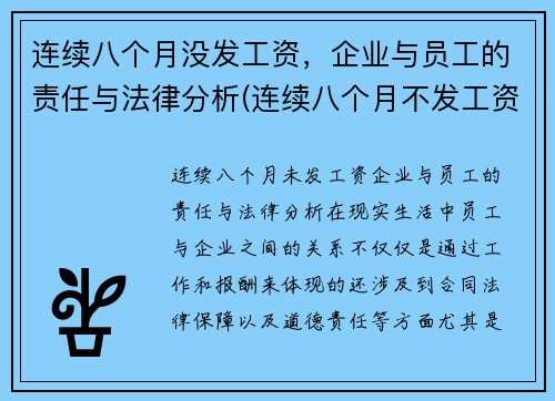 连续八个月没发工资，企业与员工的责任与法律分析(连续八个月不发工资)