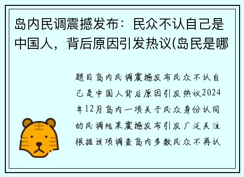 岛内民调震撼发布：民众不认自己是中国人，背后原因引发热议(岛民是哪里人)